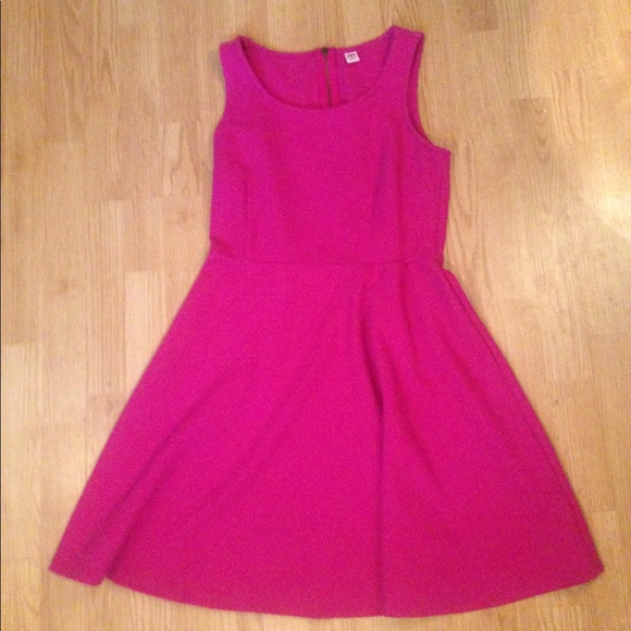 fuschia fit and flare dress